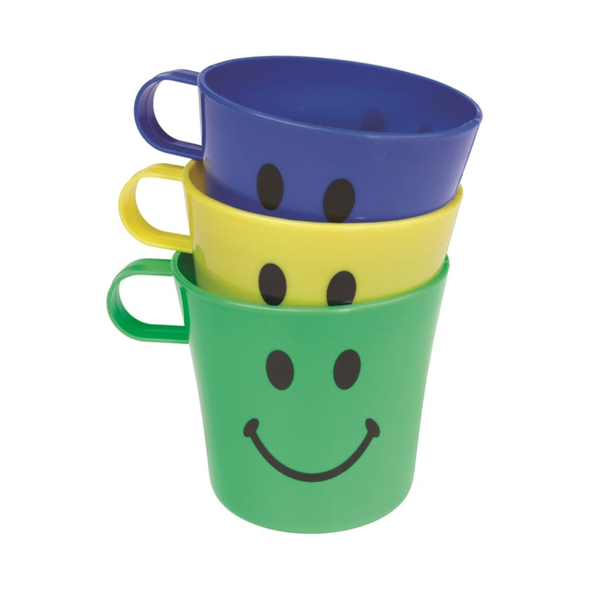 Chef Aid smiley face plastic cups with handle set of 3