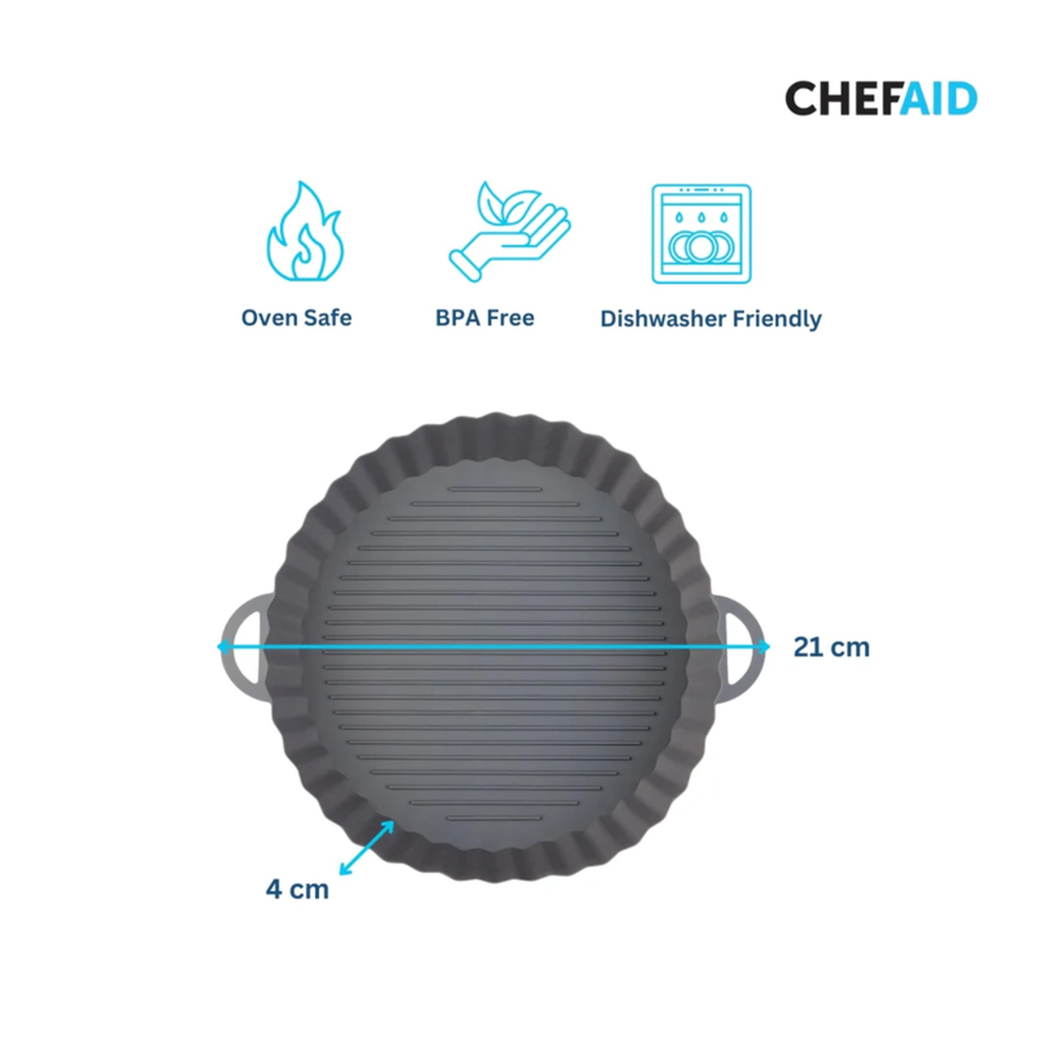 Chef Aid round silicone air fryer liner, view 2