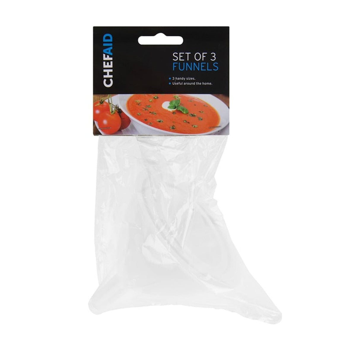 Chef Aid set of 3 plastic funnels