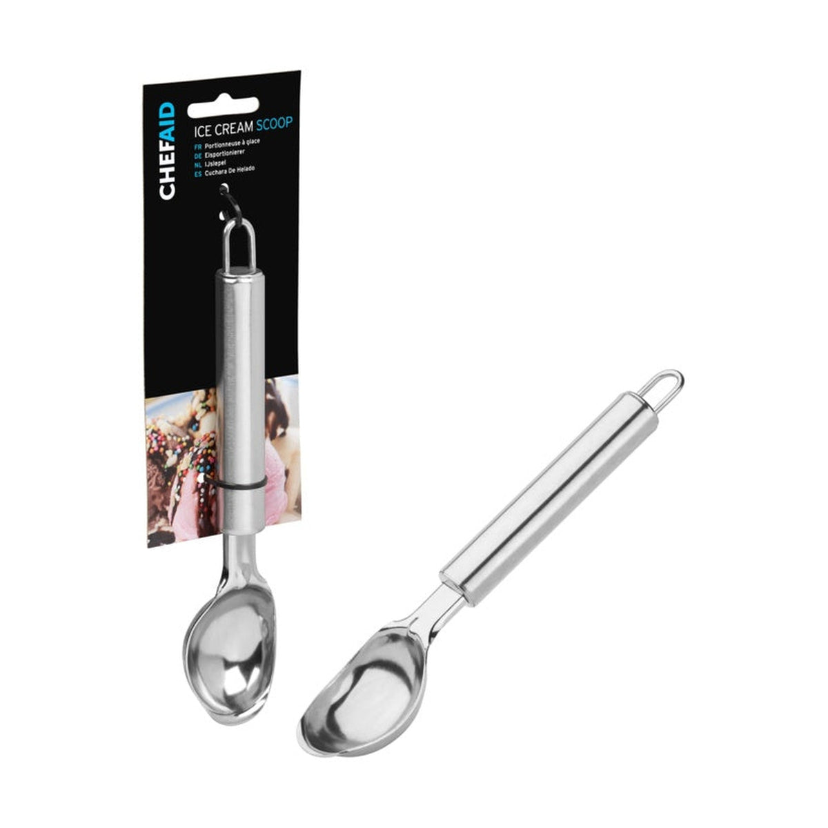 Chef Aid stainless steel ice cream scoop, view 2