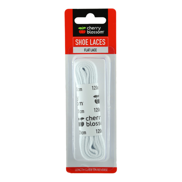Cherry Blossom white flat laces 120cm