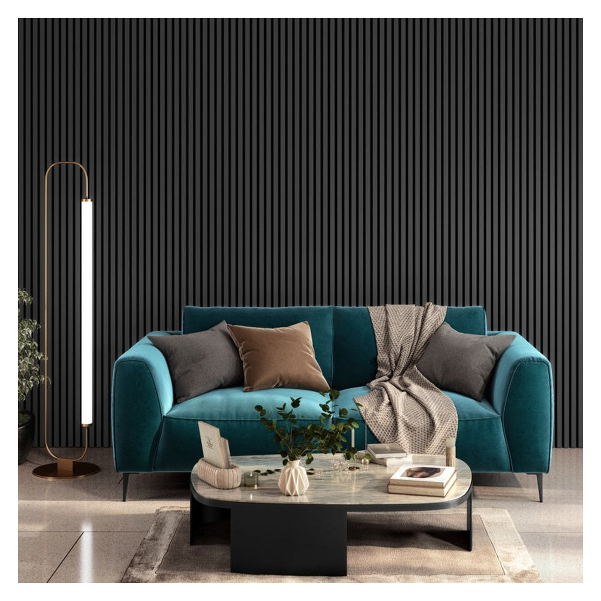 Cheshire Mouldings grey acoustic slat wall panel