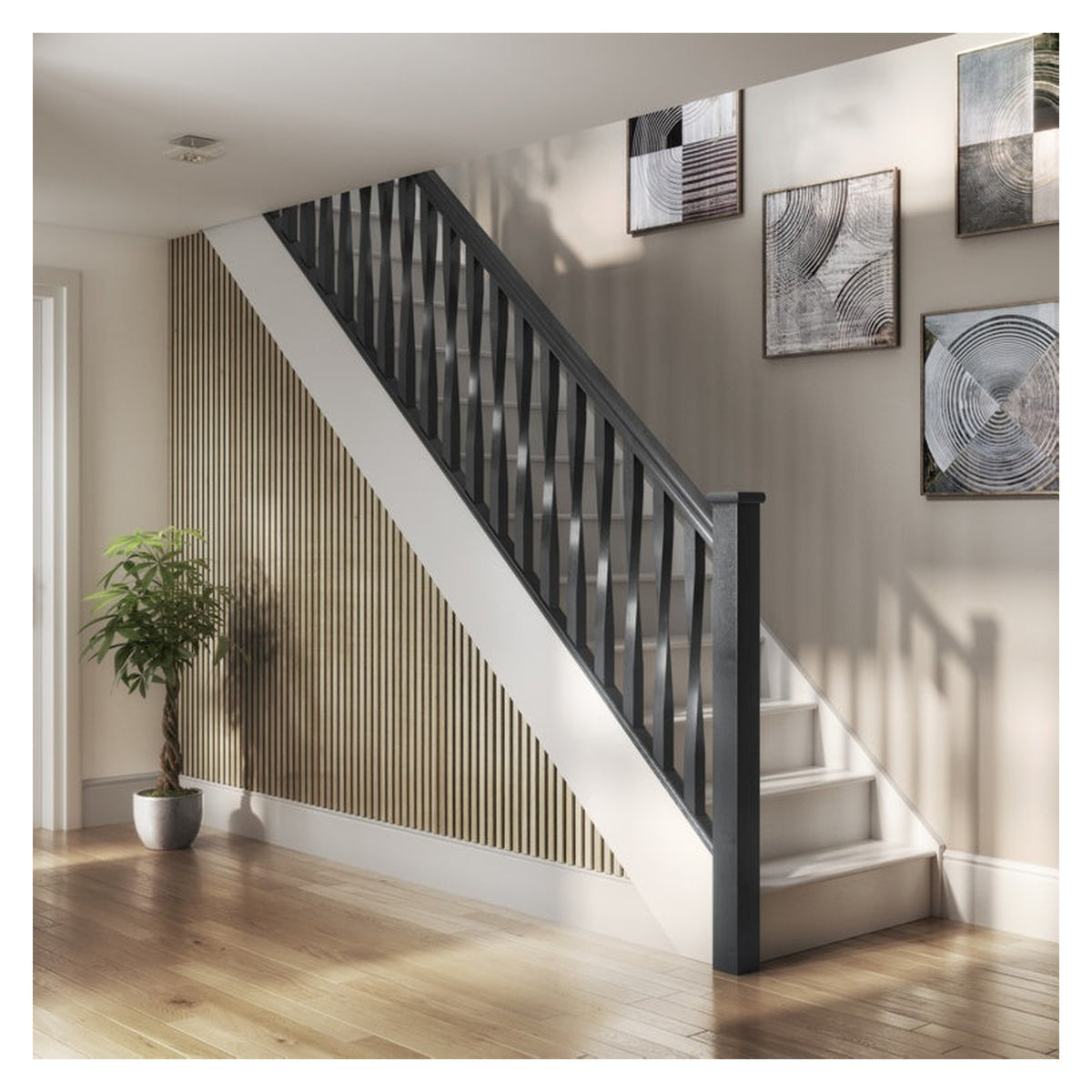 Cheshire Mouldings light oak acoustic slat wall panel, view 2