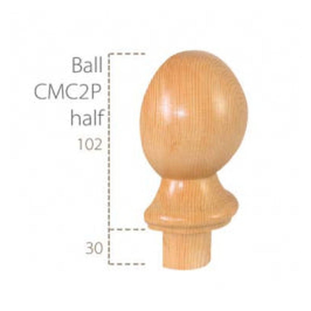 Cheshire Mouldings pine half ball cap for newel posts