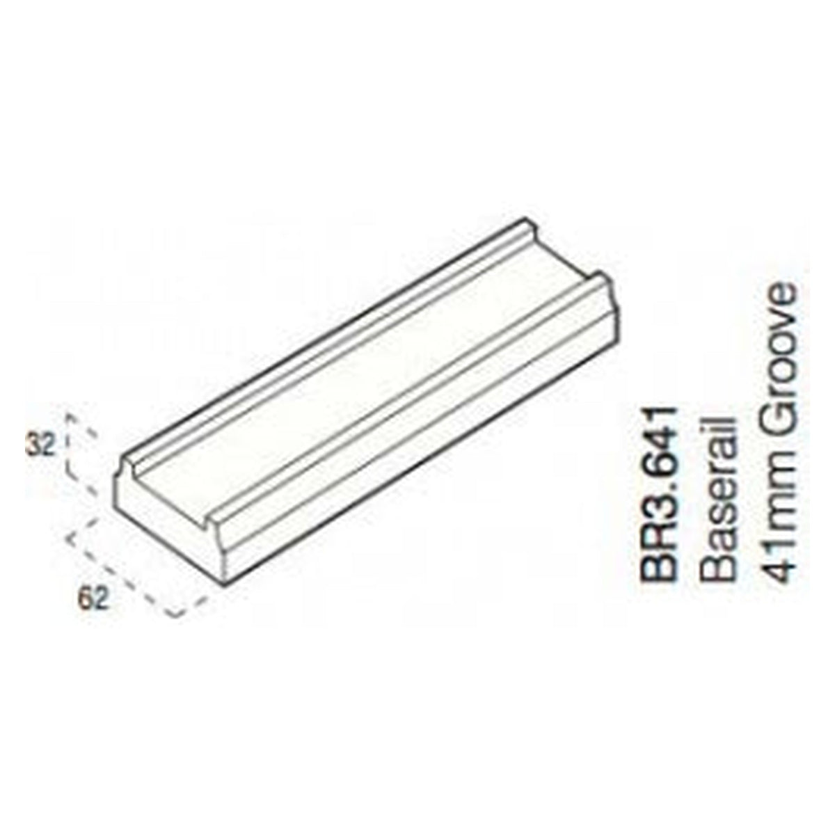 Cheshire Mouldings oak baserail 3.6m x 41mm