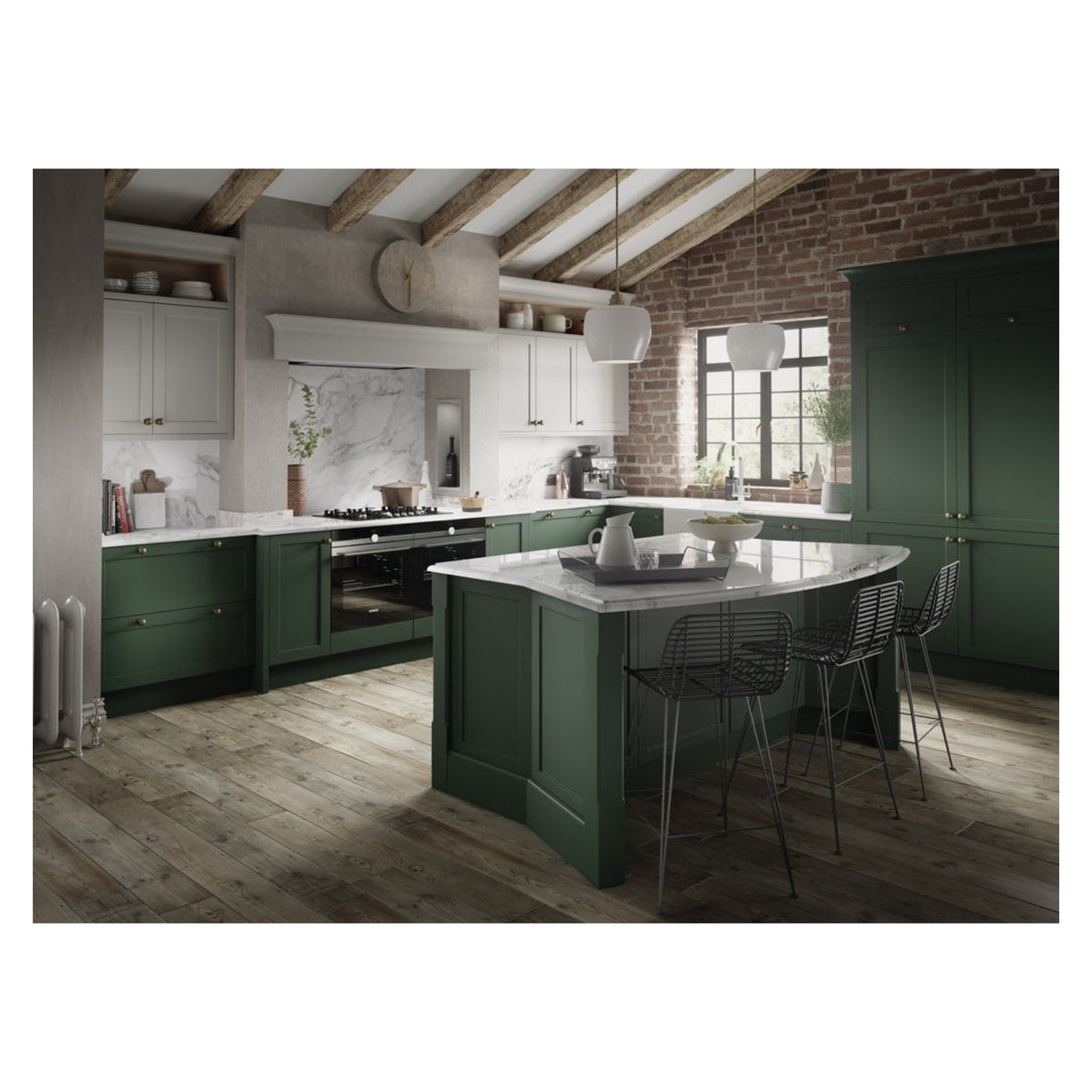 Chippendale Sterling painted Shaker kitchen 11 piece layout