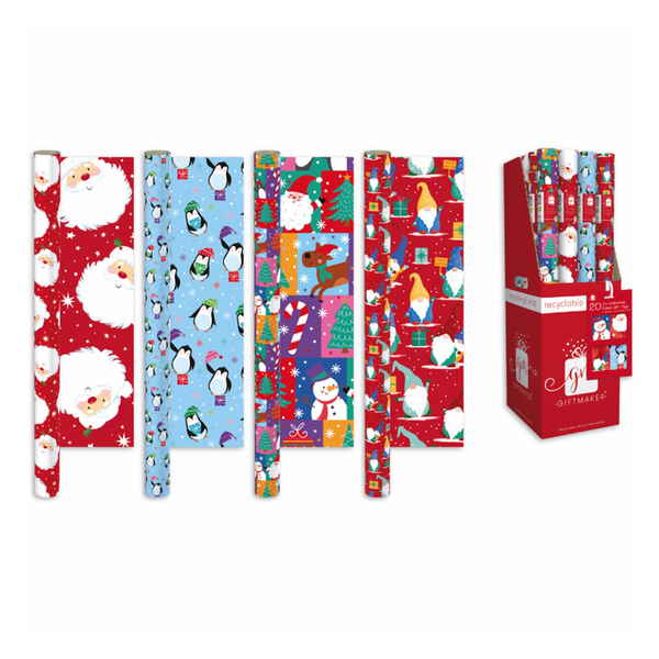Christmas Wrapping Paper 4m x 69cm - Santa & Friends