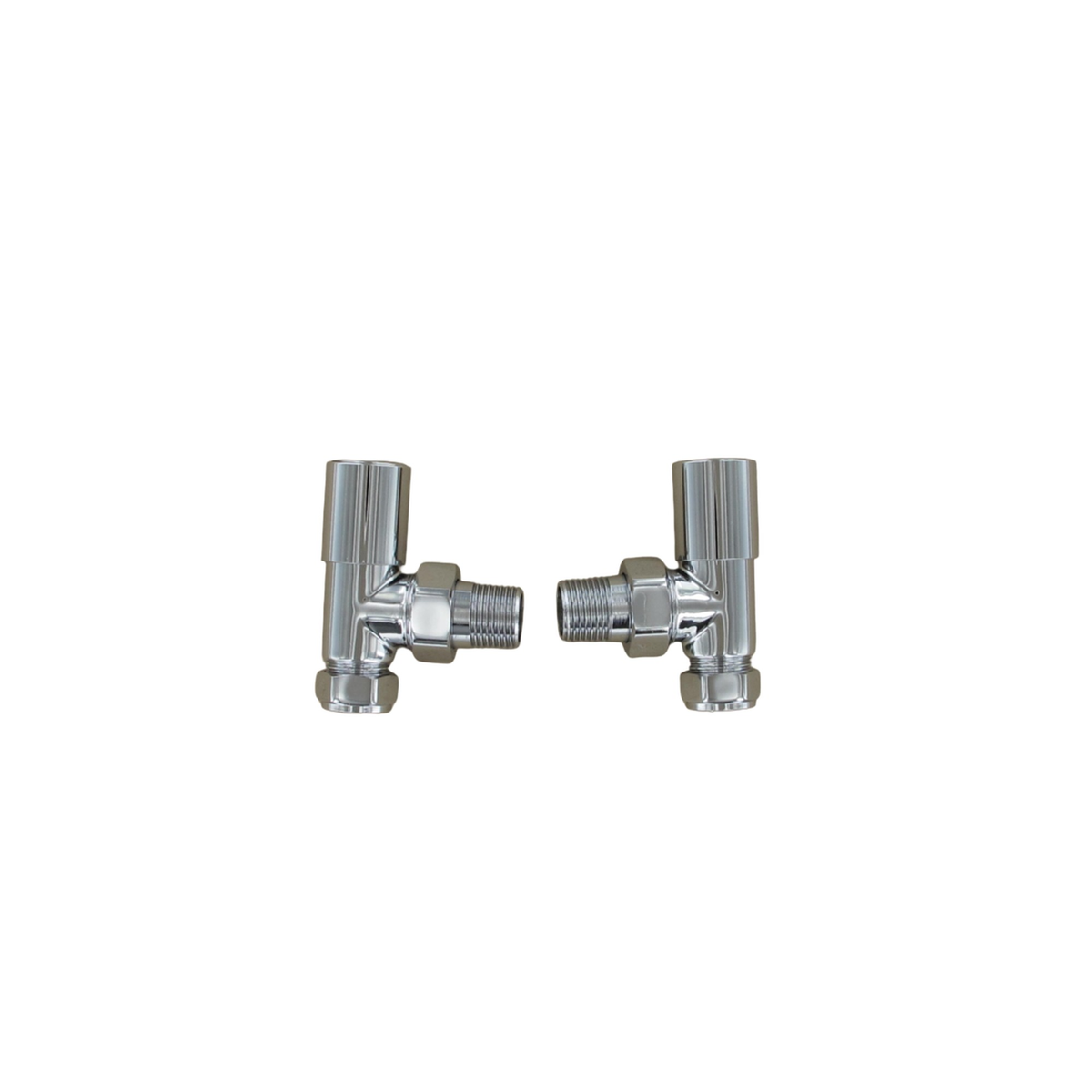 Chrome Plated Angled Radiator Valve Pair - 15mm