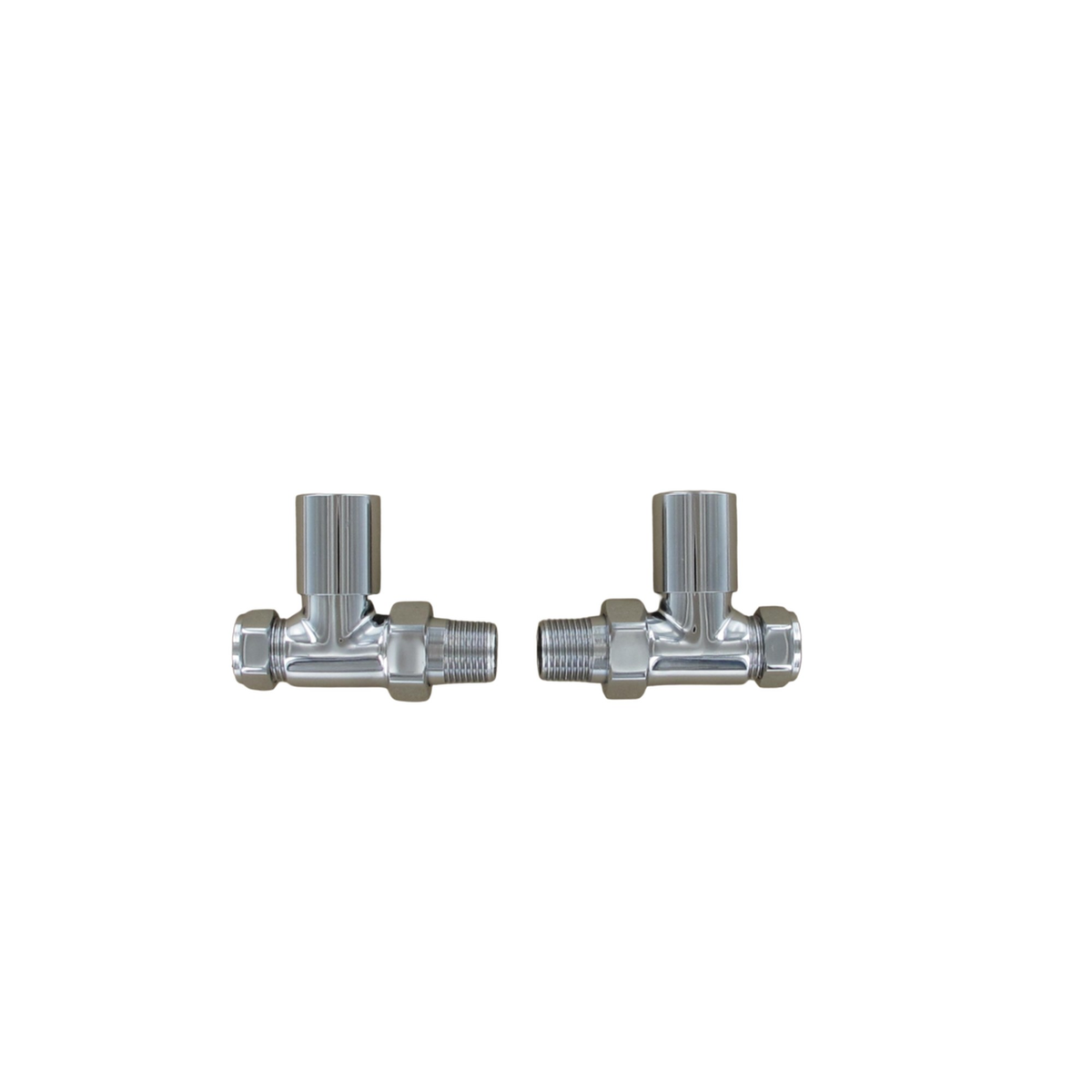 Chrome Plated Straight Radiator Valve Pair - 15mm
