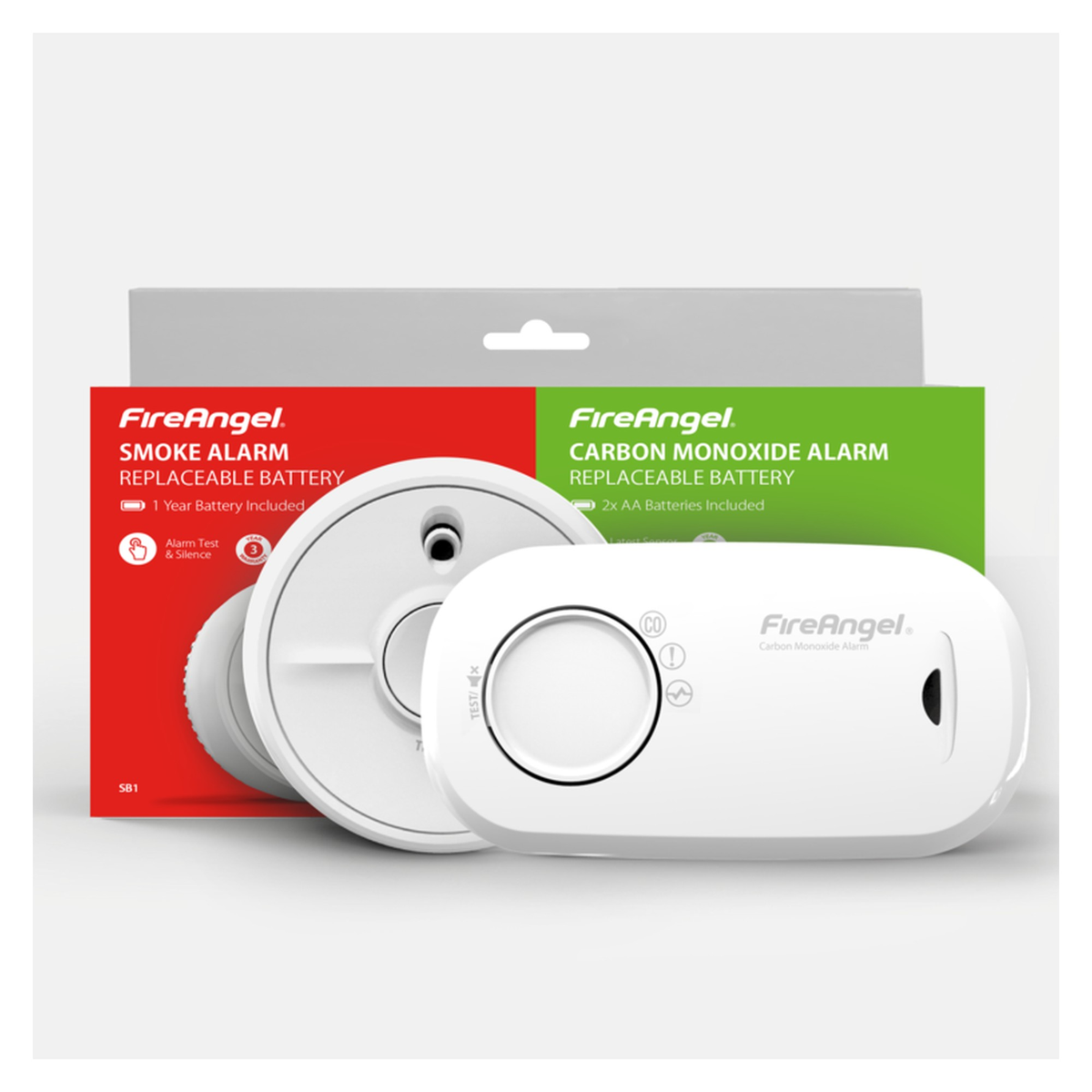 CO/Smoke Alarm With Replaceable Battery - Twin Pack