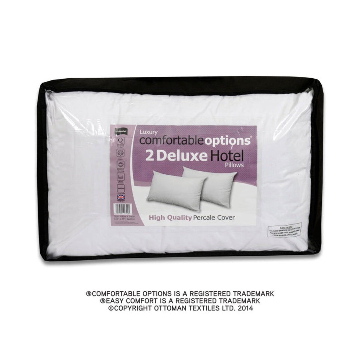 Comfortable Options twin pack of hotel pillows