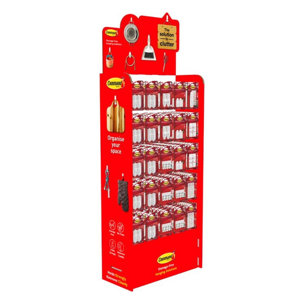 Command general display unit with assorted hooks and strips