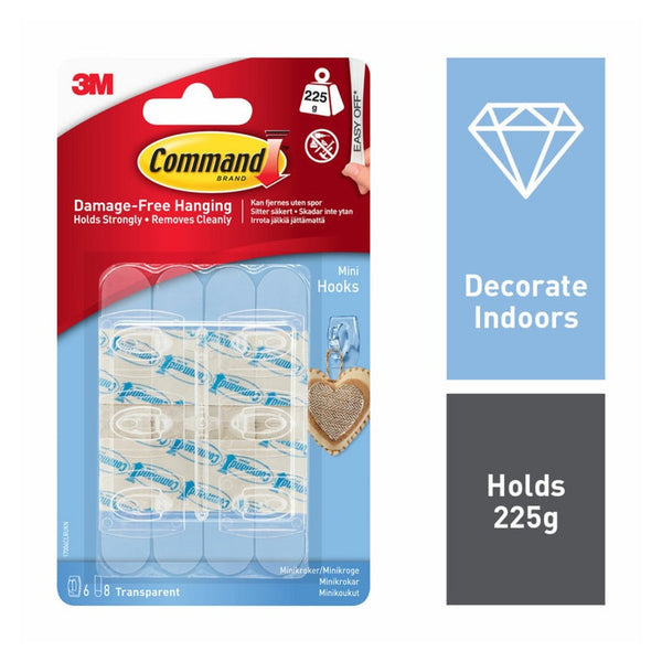 Command mini clear hooks and clear strips