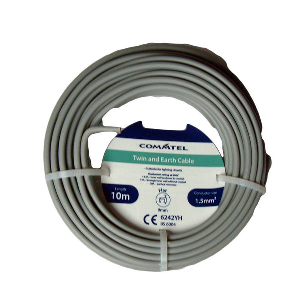Commtel 1.5mm twin and earth cable, 10m