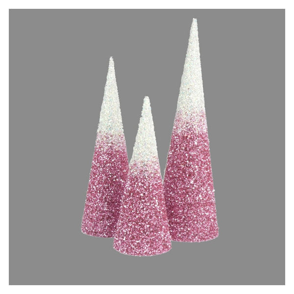 Cones 30/38/48cm Set 3 - Ombre Pink