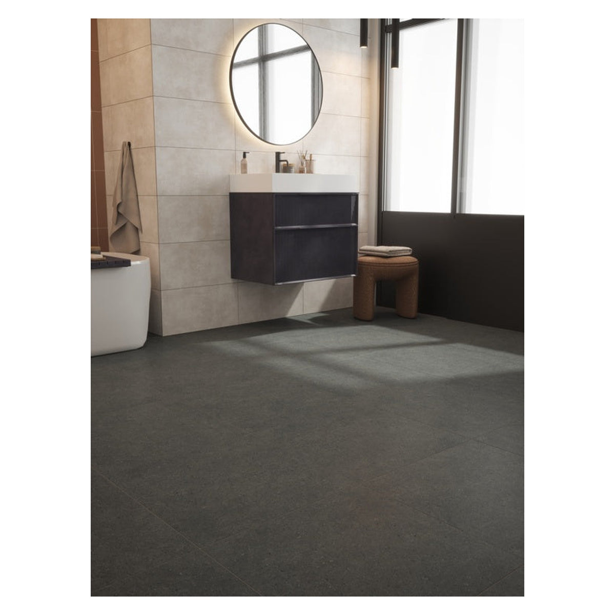 Contempo Limestone Coal Grip Tile - 0.9m2 600mm x 300mm, view 2