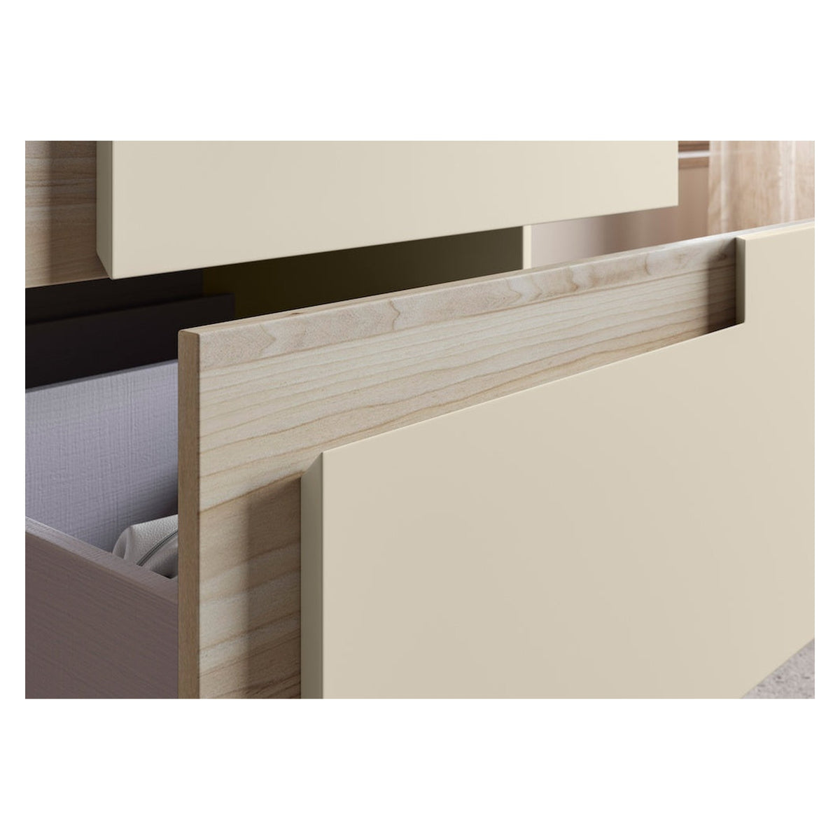 Contrast wall hung 2 drawer basin unit and tall wall unit, view 3