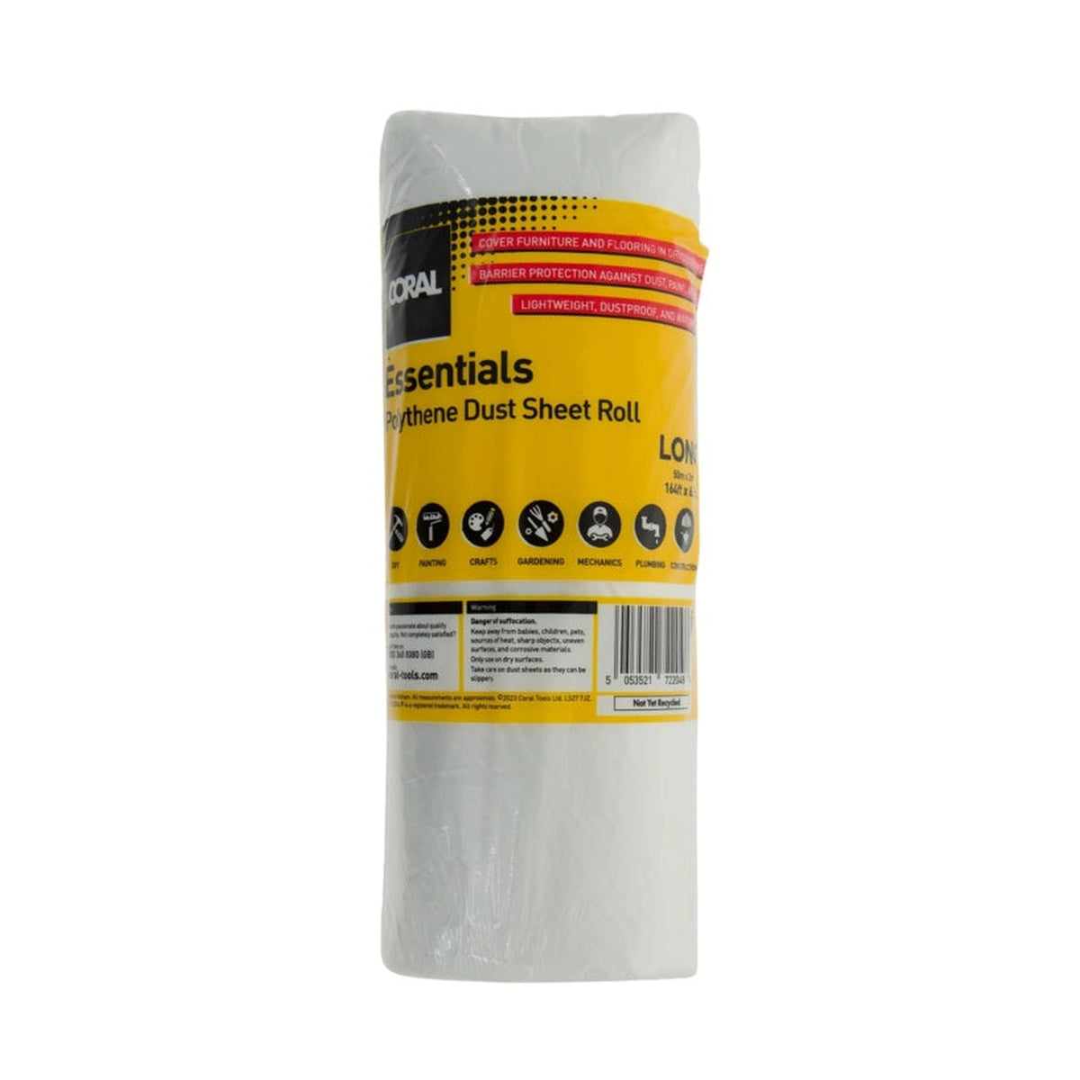 Coral Essentials poly dust sheet roll, 50m x 2m, view 2