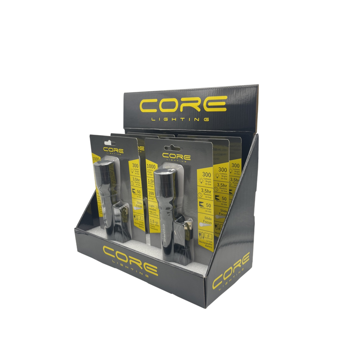 Core twist focusing 1000 lumen rechargeable LED torch, view 2