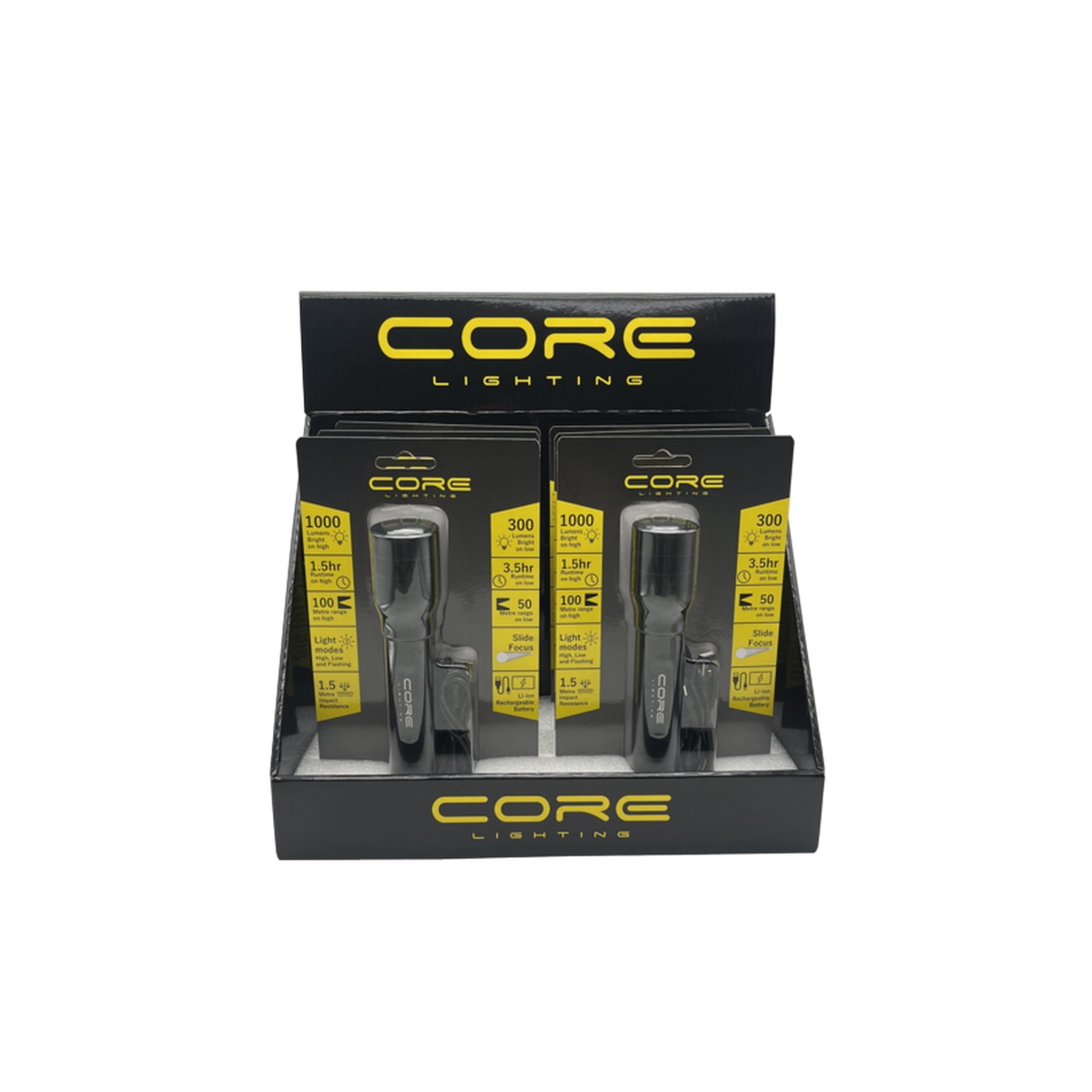 Core twist focusing 1000 lumen rechargeable LED torch, view 3