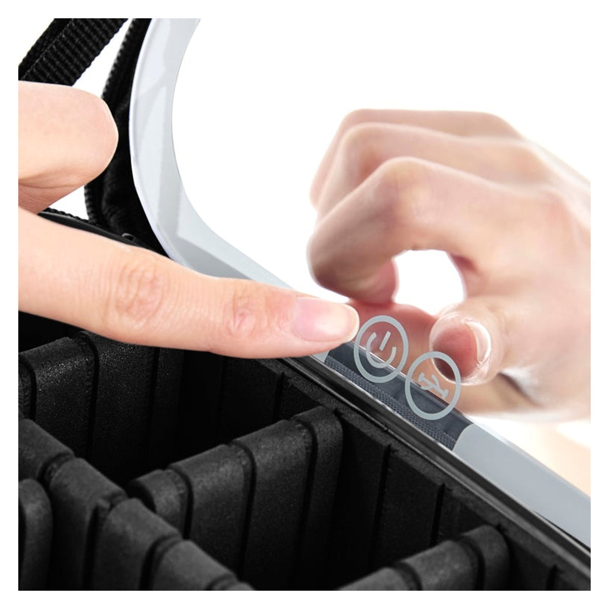 Cosmetic Case With LED Mirror - Black, view 5