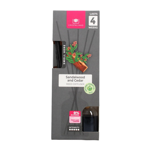 Cristalinas sandalwood and cedar reed diffuser 25ml