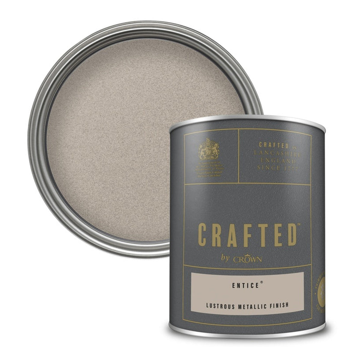 Crown Crafted Lustrous Metallic paint 1.25L tin in Entice