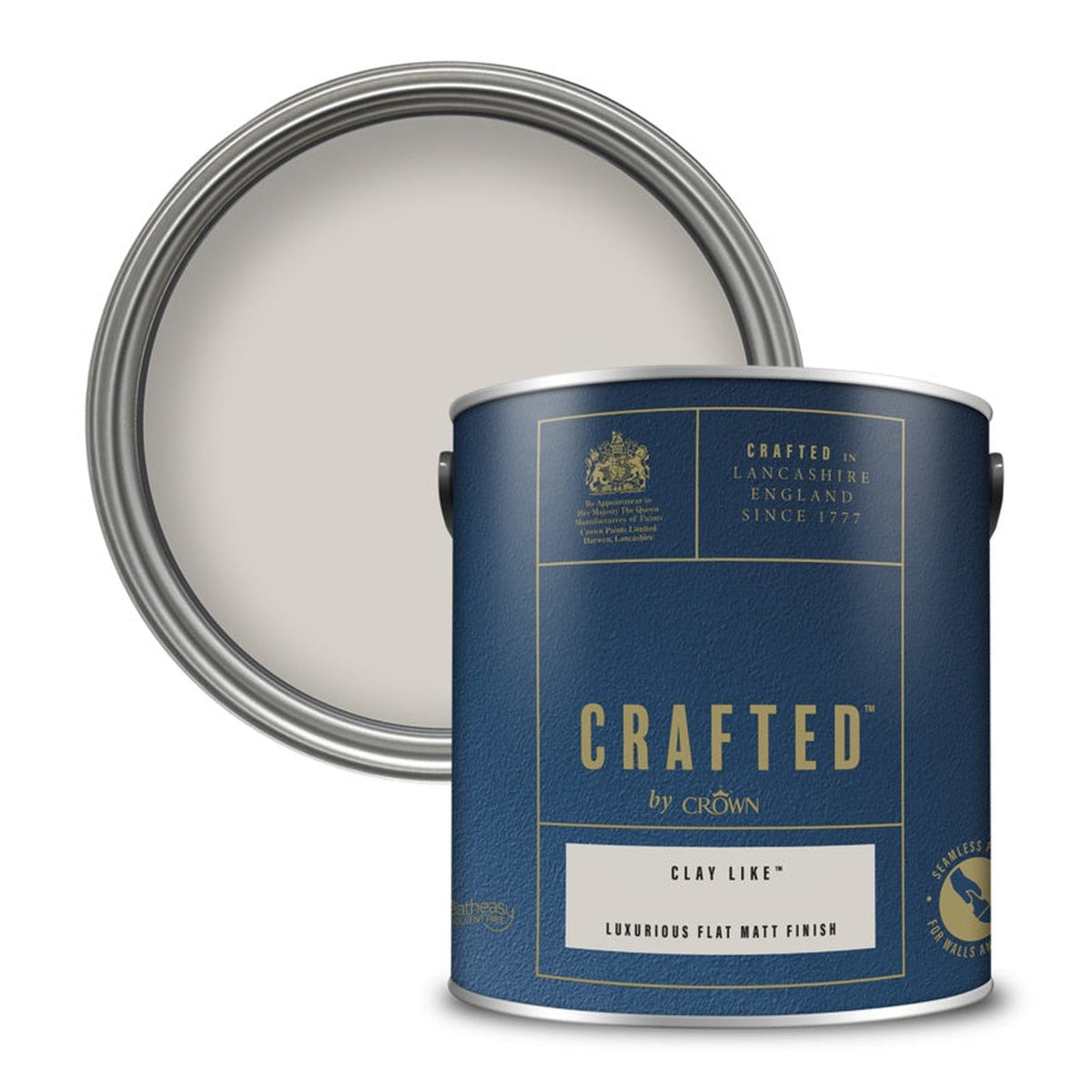Crown Crafted Luxurious Flat Matt 2.5L tin in Clay Like