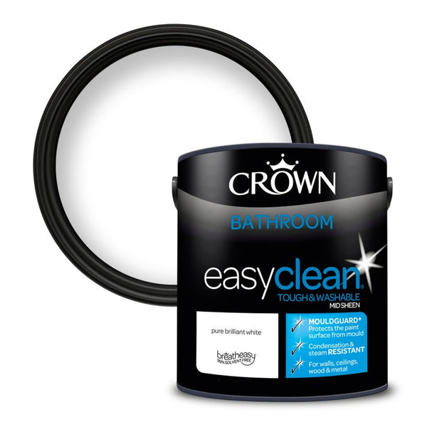 Crown Easyclean Bathroom mid sheen 2.5L in white