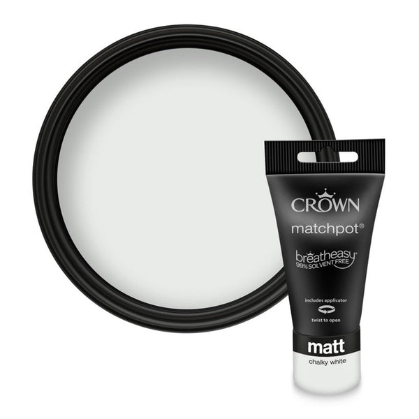 Crown Matt Emulsion 40ml pot in Chalky White