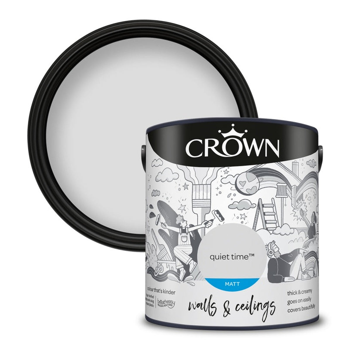 Crown Walls and Ceilings Matt 2.5L tin in Quiet Time