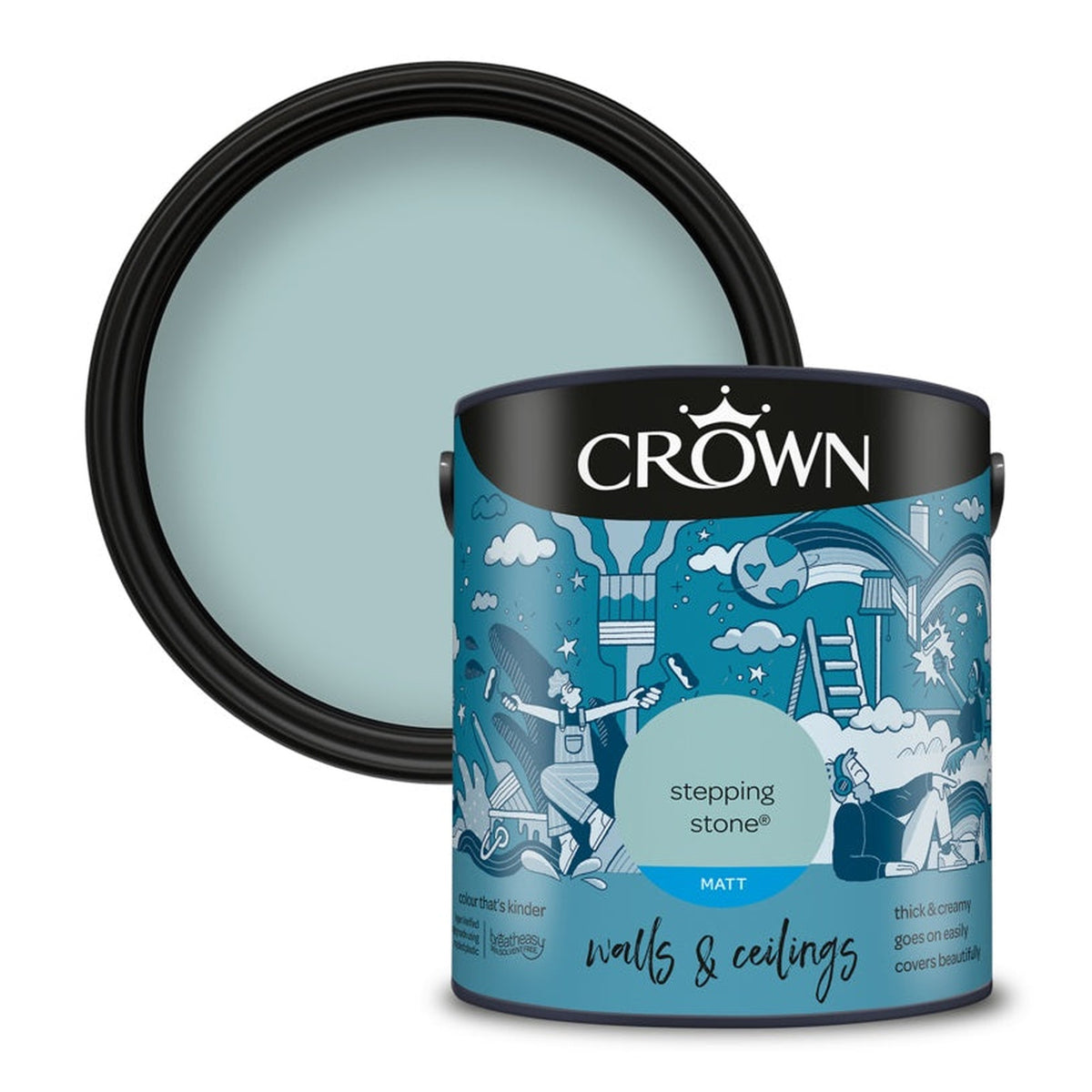 Crown Walls and Ceilings Matt 2.5L tin in Stepping Stone