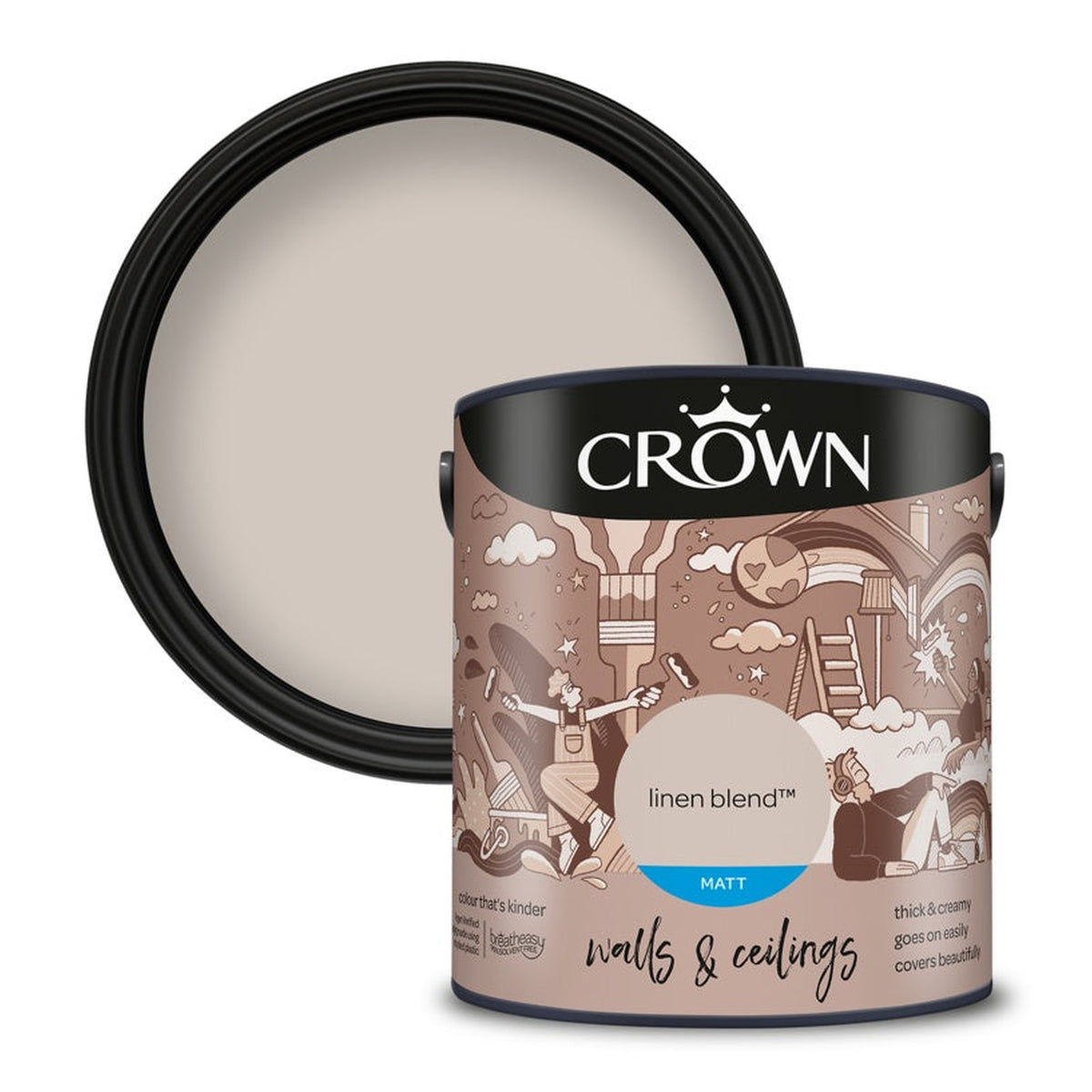 Crown Walls and Ceilings Matt Linen Blend 2.5L