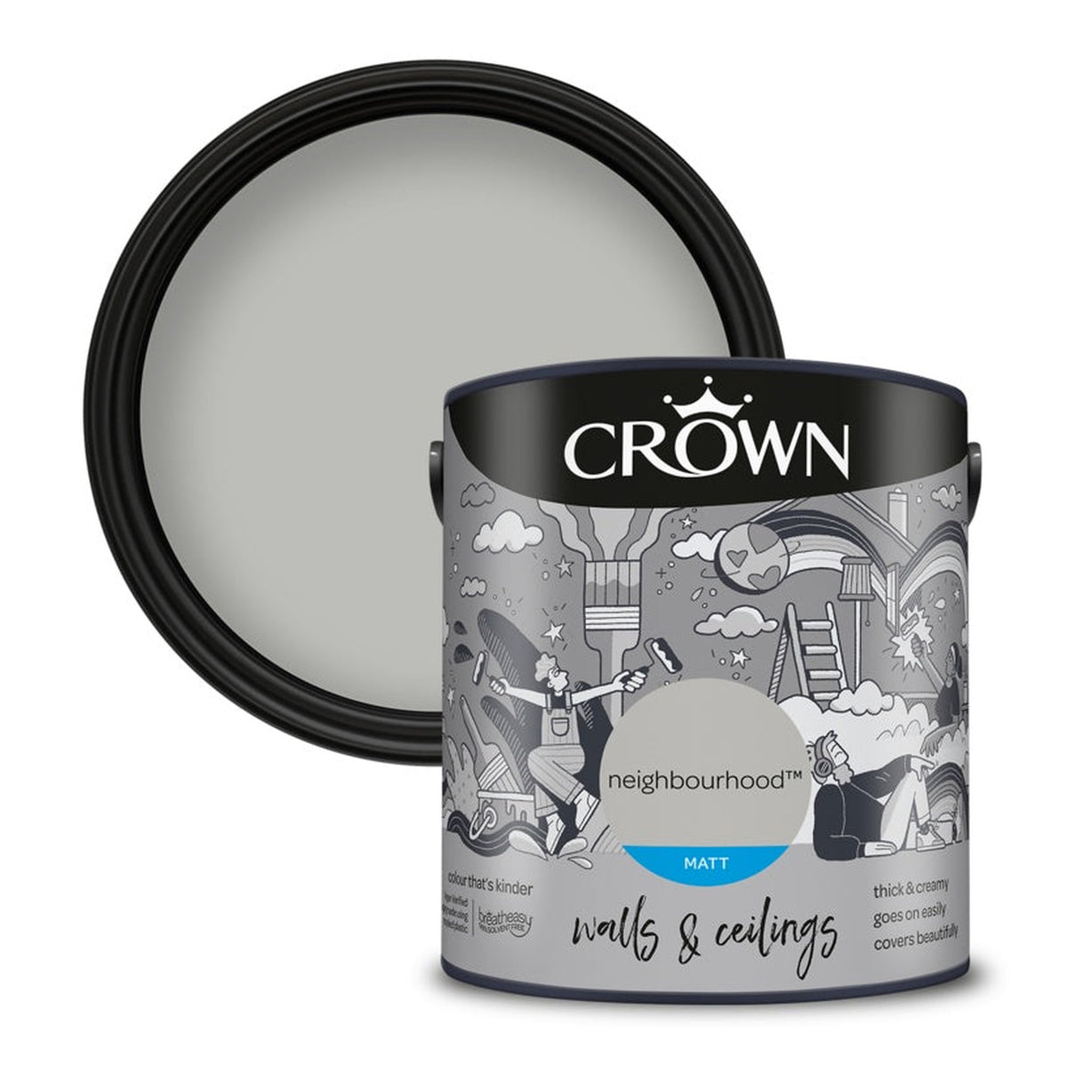 Crown Walls & Ceilings Matt Neighbourhood 2.5L tin
