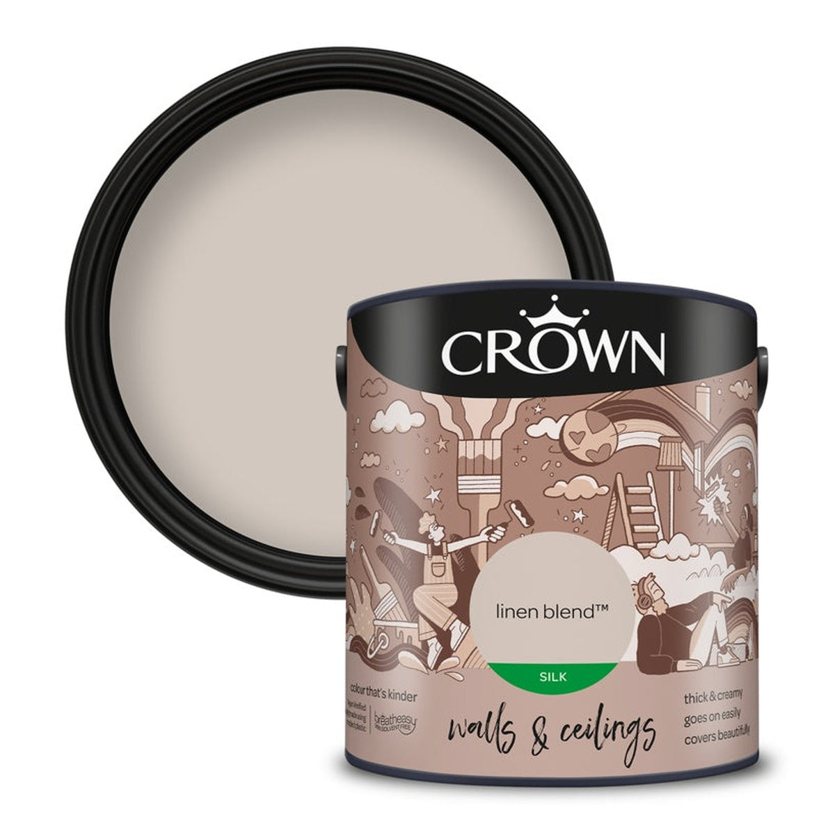 Crown Walls and Ceilings Silk Linen Blend 2.5L tin