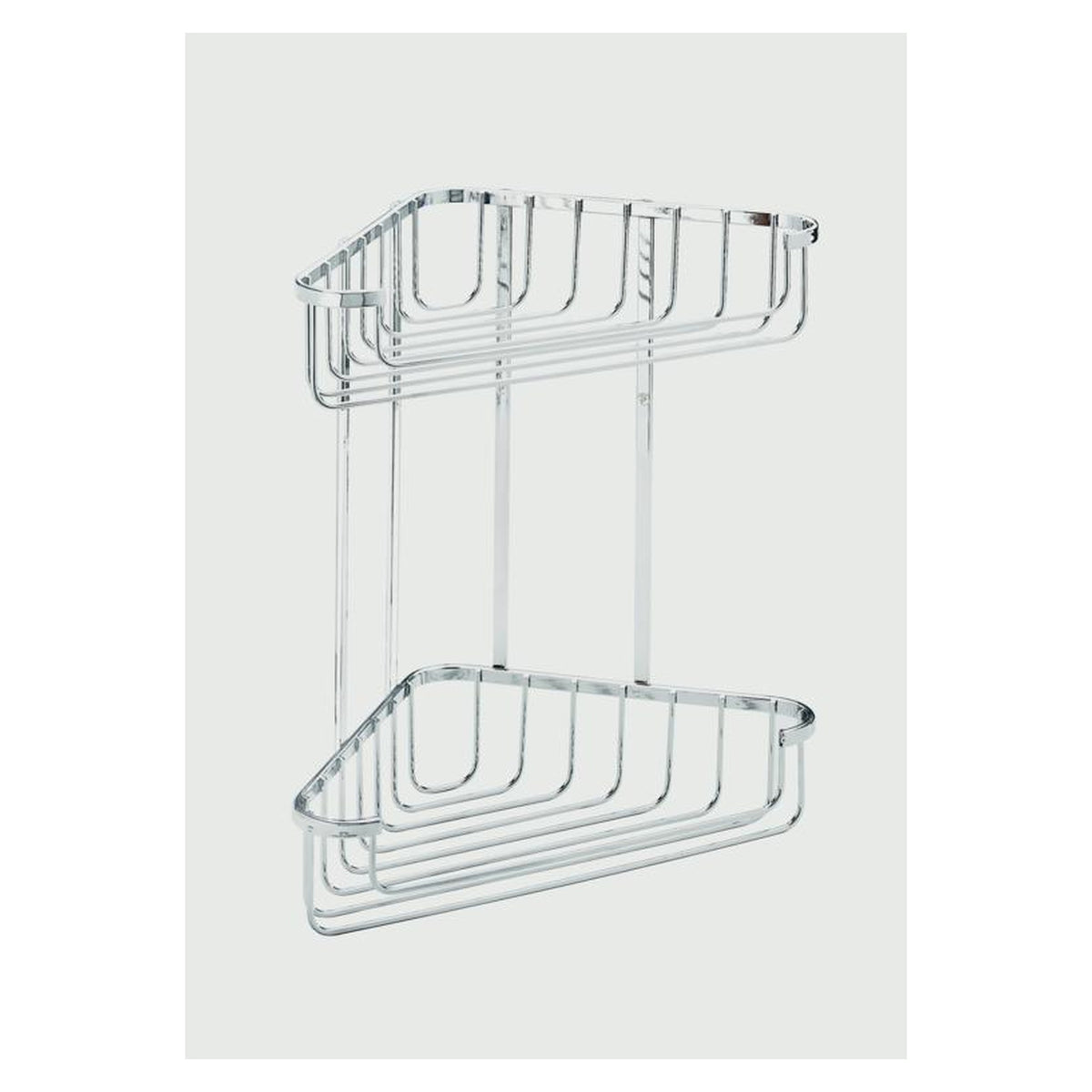 Croydex large 2 tier chrome corner basket, view 2