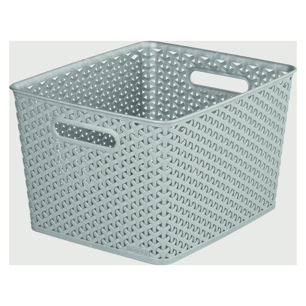 Curver My Style nestable rattan basket 18L grey