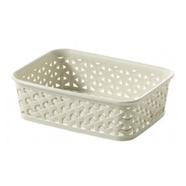 Curver My Style rattan tray in vintage white A6