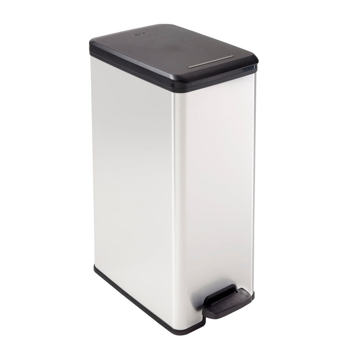 Curver slim line stainless steel effect pedal bin 40L
