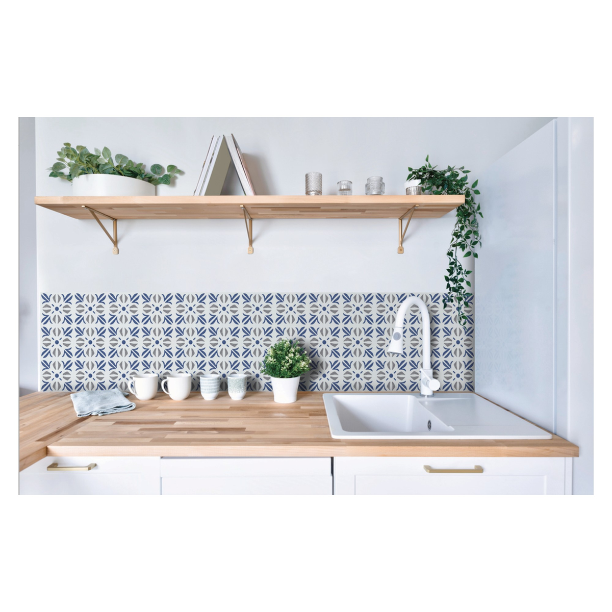 d-c-fix Cuba Blue self adhesive wall tiles, pack of 6, view 2