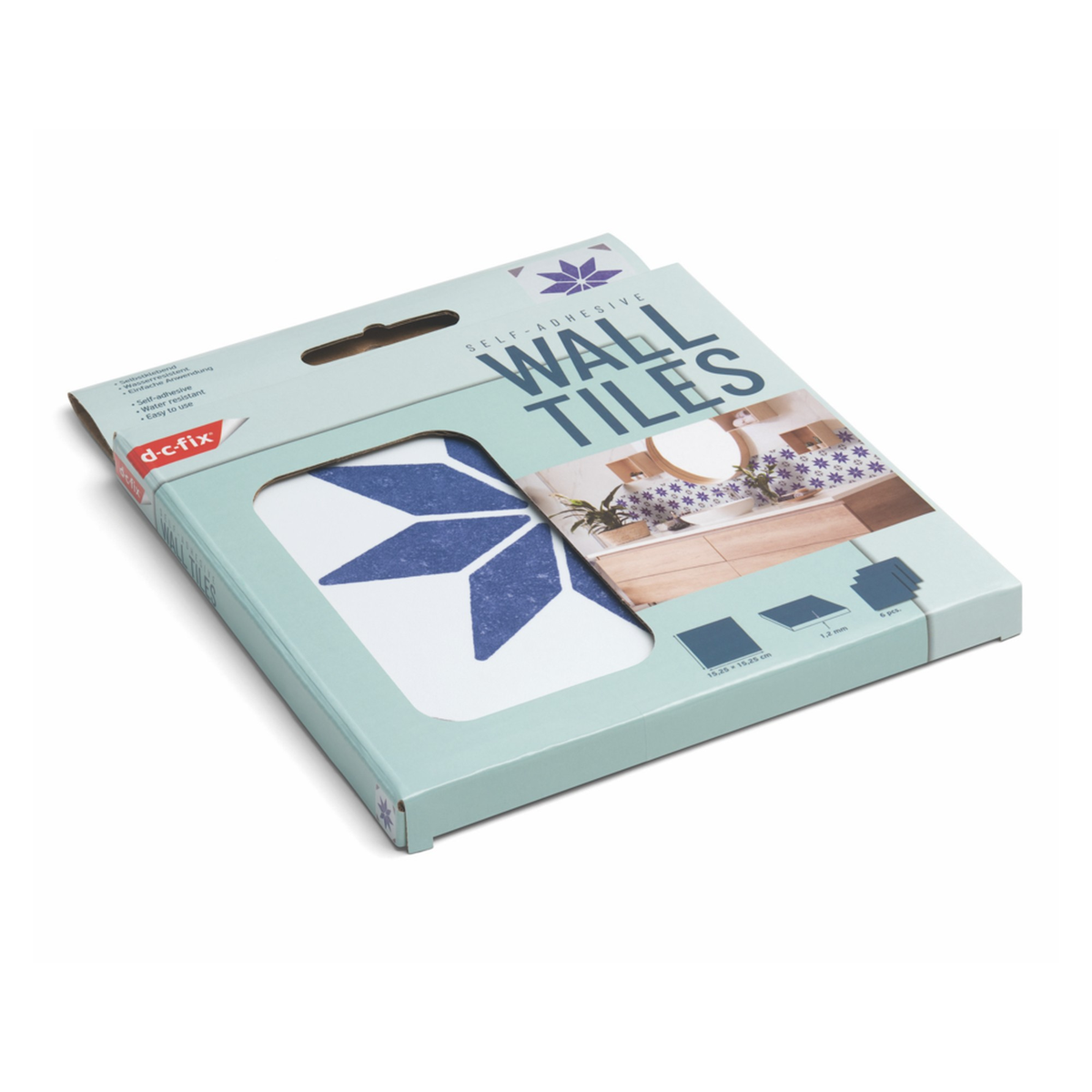 d-c-fix Alia Blue self adhesive wall tiles, pack of 6, view 5
