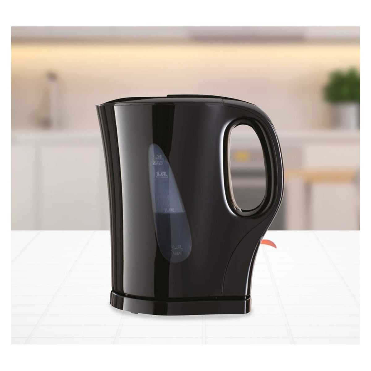 Daewoo 1.7L black plastic kettle, view 2
