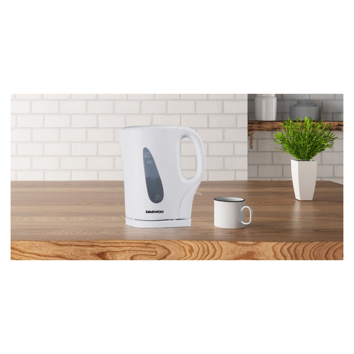 Daewoo 1.7L white plastic kettle, view 7