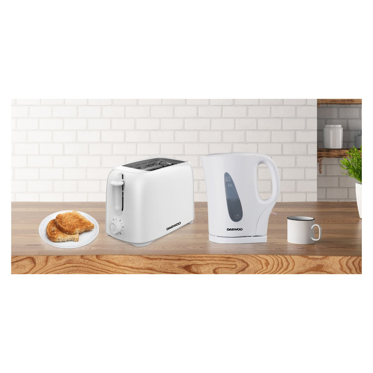 Daewoo 1.7L white plastic kettle, view 8