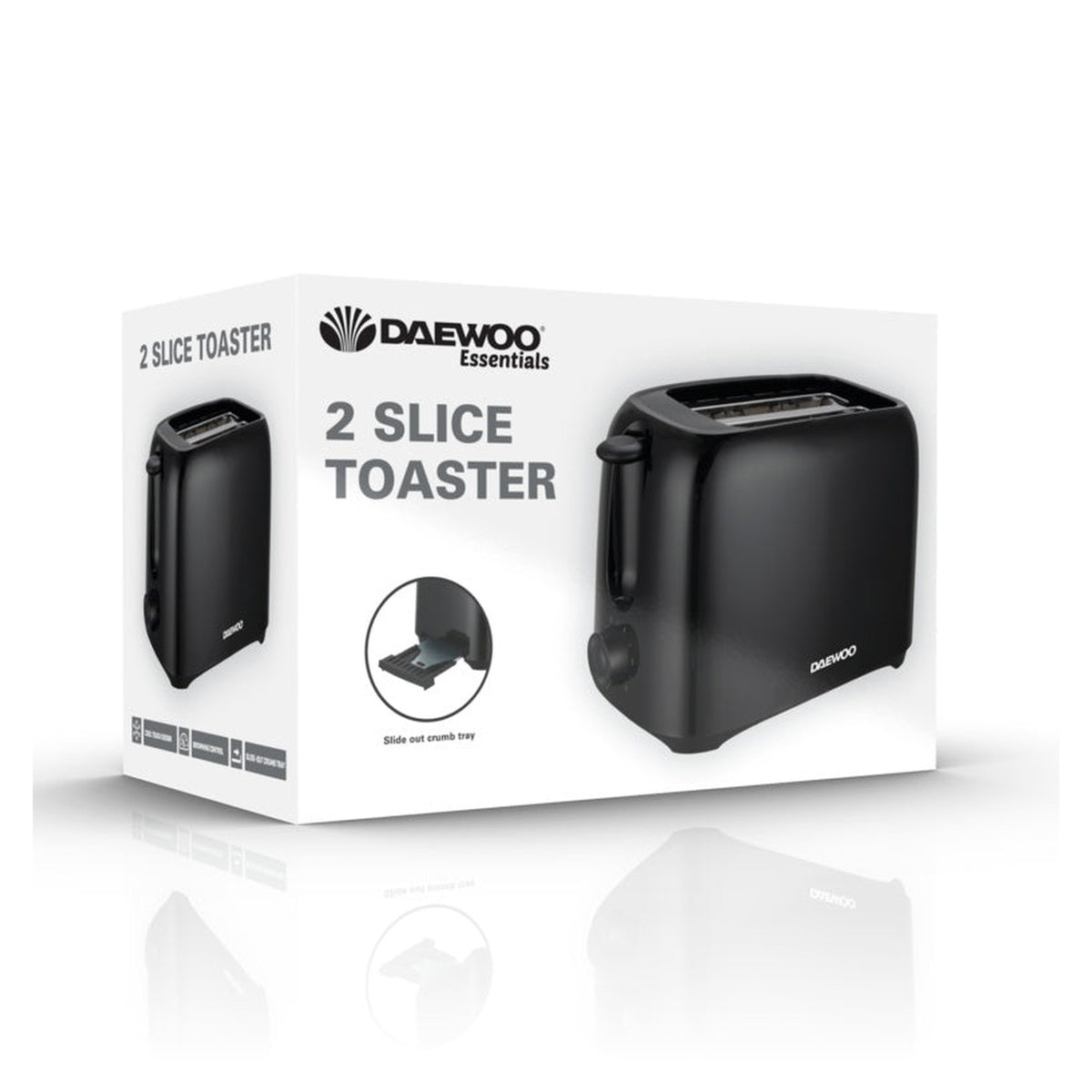 Daewoo black 2 slice toaster