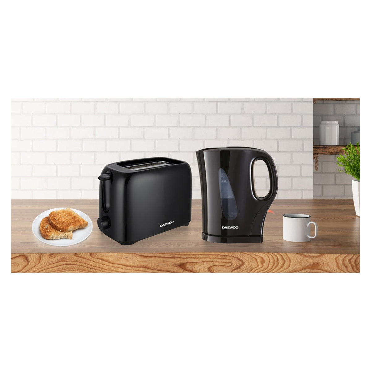 Daewoo black 2 slice toaster, view 5
