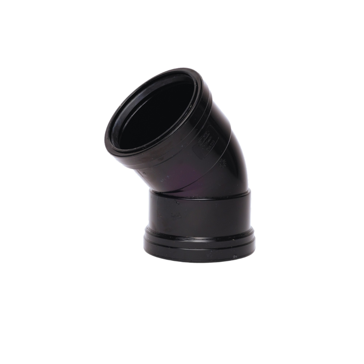 Davant 110mm 135 degree double socket bend, black
