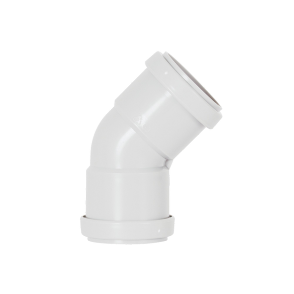 Davant white push fit 45 degree bend, 40mm