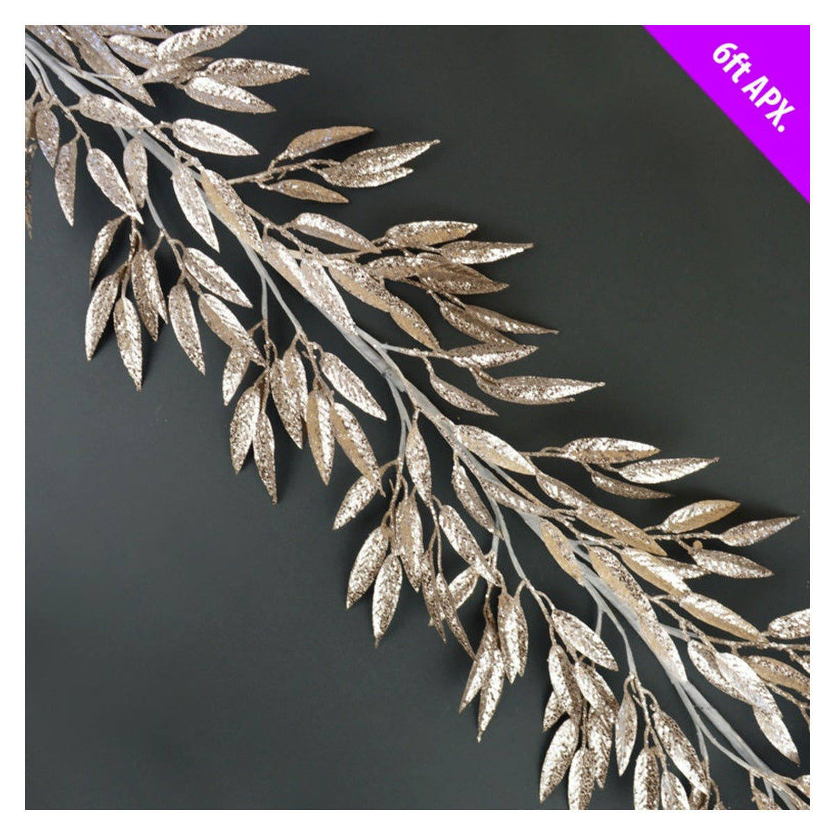 Davies Products champagne leaves Christmas garland 6ft