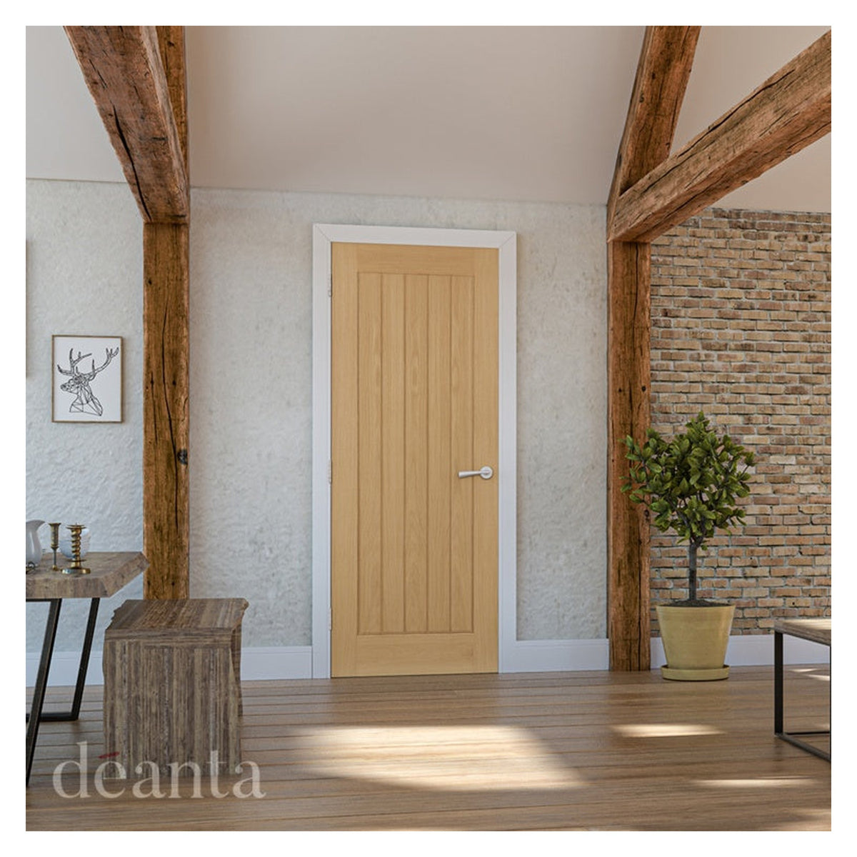 Deanta Ely prefinished oak door 1981 x 762mm